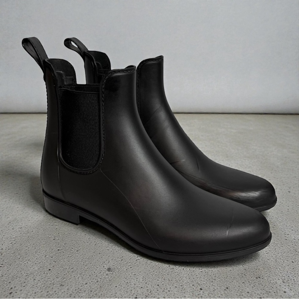 Sam Edelman Tinsley Matte Chelsea Rain Booties Ankle Size 9W Gored Sides Black